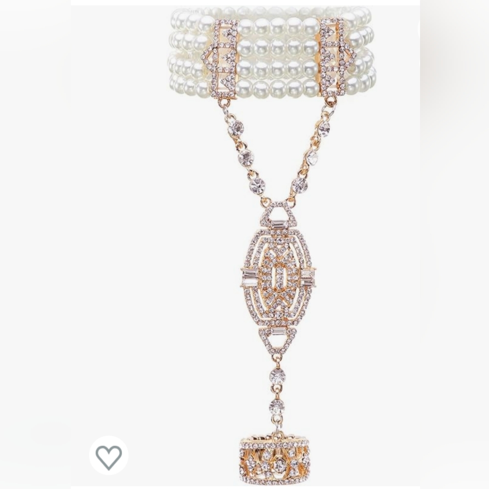 Costume flapper bracelet and ring